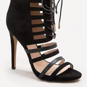 bebe Samirra black suede stilettos